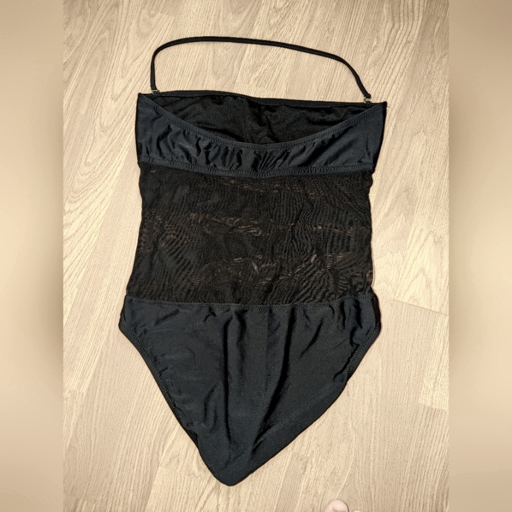 Mossimo sz LG sheer striped black bathing suit 😁